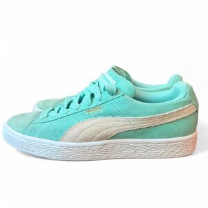 Puma Suede Classic Mint Green Low Top Sneakers Women’s Size 6.5 Casual Shoes